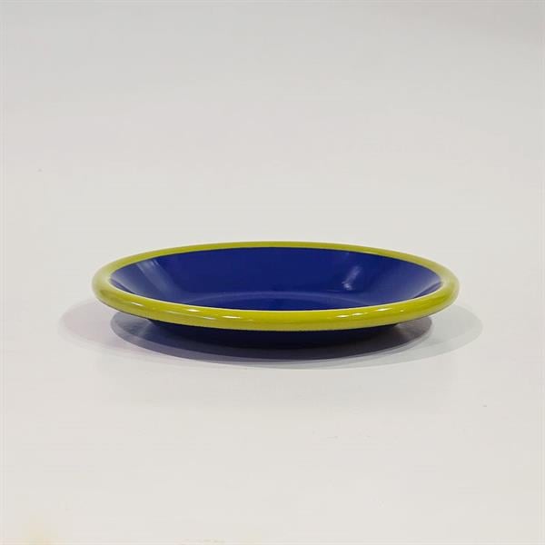 Emayra Emaye Tabak 12 Cm | Kobalt Kordon Fıstık Yeşil