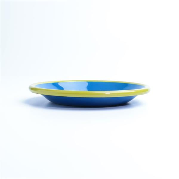 Emayra Emaye Tabak 12 Cm | Kobalt Kordon Fıstık Yeşil