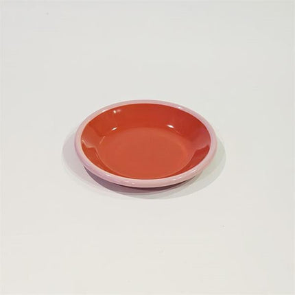 Emaye Tabak 12 Cm Koyu Somon Kordon Pembe