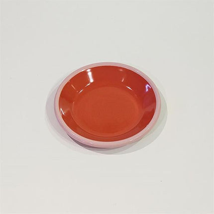 Emaye Tabak 12 Cm Koyu Somon Kordon Pembe