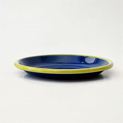 Emaye Tabak 20 Cm Kobalt Kordon F. Yeşil