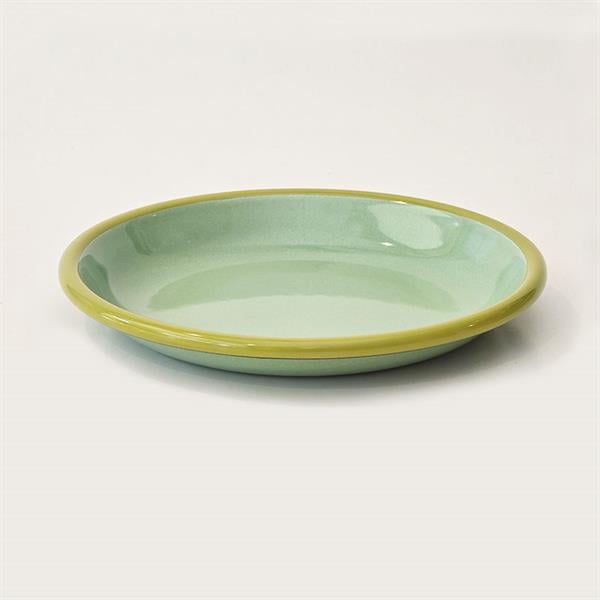 Emaye Tabak 20 Cm Nil Yeşili Kordon F.Yeşil