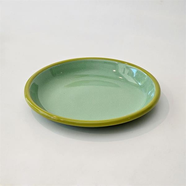 Emaye Tabak 20 Cm Nil Yeşili Kordon F.Yeşil