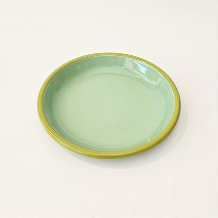 Emaye Tabak 20 Cm Nil Yeşili Kordon F.Yeşil