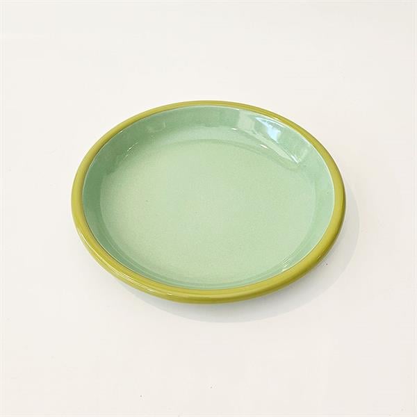 Emaye Tabak 20 Cm Nil Yeşili Kordon F.Yeşil