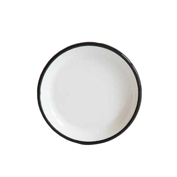 Emaye Tatlı Tabağı 17 Cm - Siyah Kordonlu