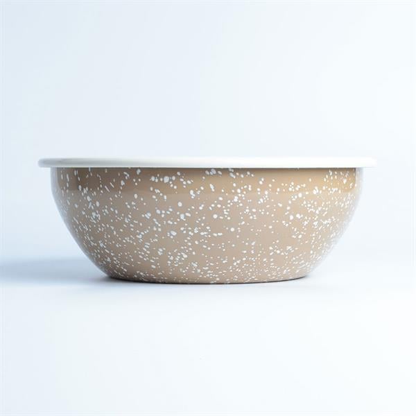 Emayra Emaye Büyük Kase 26 Cm | Serpme Desen Bej