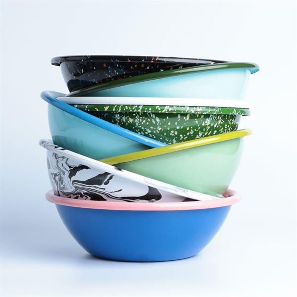 Emayra Emaye Salata Kasesi 20 Cm | Gök Mavi Kordon Yeşil