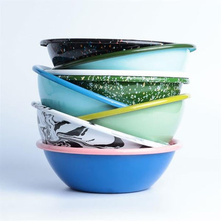 Emayra Emaye Salata Kasesi 20 Cm | Serpme Desen Yeşil