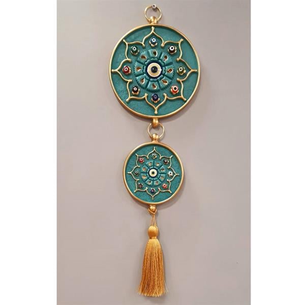 Emayra İkili Nazar Boncuklu Duvar Süsü Turkuaz | Yıldız Motifli