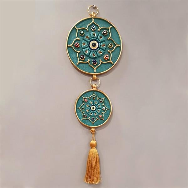 Emayra İkili Nazar Boncuklu Duvar Süsü Turkuaz | Yıldız Motifli