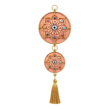 Emayra İkili Nazar Boncuklu Duvar Süsü Yavruağzı | Yıldız Motifli