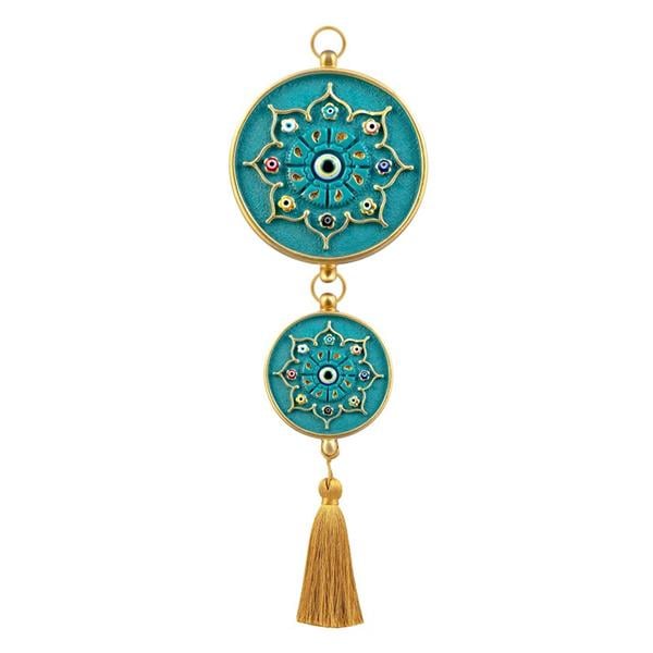 Emayra İkili Nazar Boncuklu Duvar Süsü Turkuaz | Yıldız Motifli
