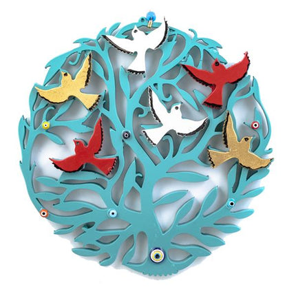 Emayra Nazar Boncuklu Hayat Ağacı Duvar Süsü Turkuaz | Bereket Ve Şans Sembolü