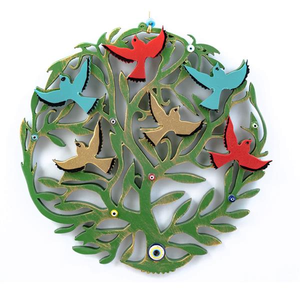 Emayra Nazar Boncuklu Hayat Ağacı Duvar Süsü Yeşil | Bereket Ve Şans Sembolü