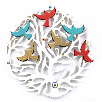 Emayra Nazar Boncuklu Hayat Ağacı Duvar Süsü Beyaz | Bereket Ve Şans Sembolü