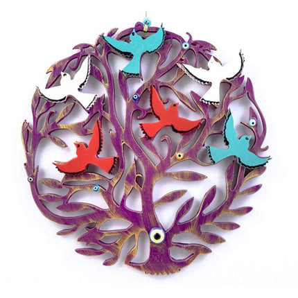 Emayra Nazar Boncuklu Hayat Ağacı Duvar Süsü Ametist | Bereket Ve Şans Sembolü