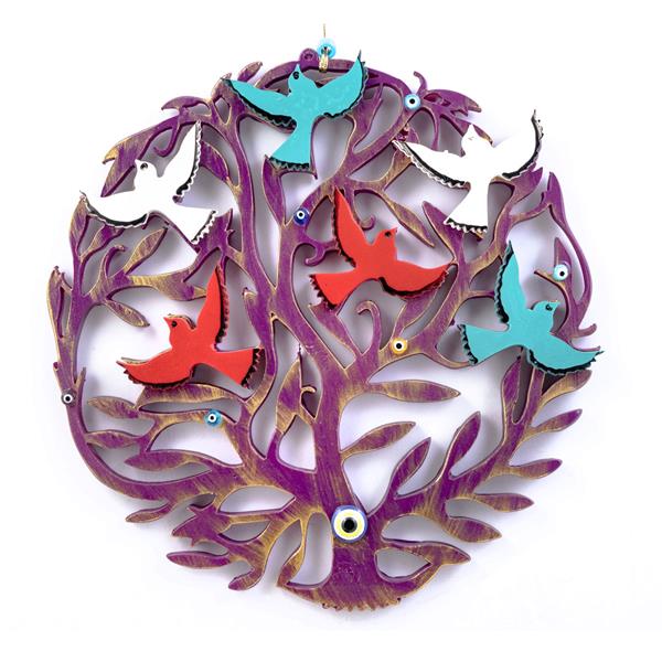 Emayra Nazar Boncuklu Hayat Ağacı Duvar Süsü Ametist | Bereket Ve Şans Sembolü