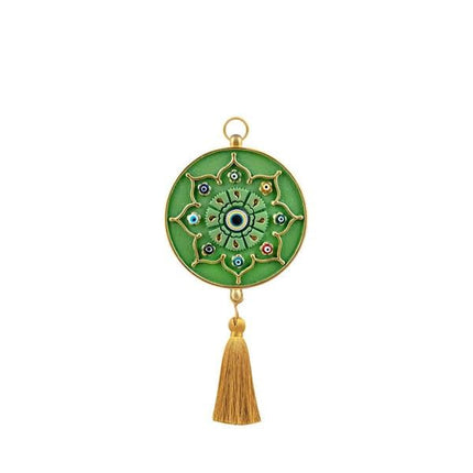 Emayra Tekli Nazar Boncuklu Duvar Süsü Yeşil | Yıldız Motifli
