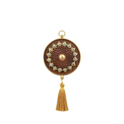 Emayra Tekli Nazar Boncuklu Duvar Süsü Kahve | Geleneksel Desenli