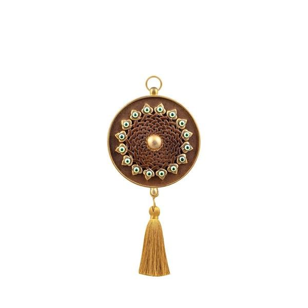 Emayra Tekli Nazar Boncuklu Duvar Süsü Kahve | Geleneksel Desenli