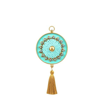 Emayra Tekli Nazar Boncuklu Duvar Süsü Nil Yeşili | Geleneksel Desenli