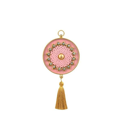 Emayra Tekli Nazar Boncuklu Duvar Süsü Pembe | Geleneksel Desenli