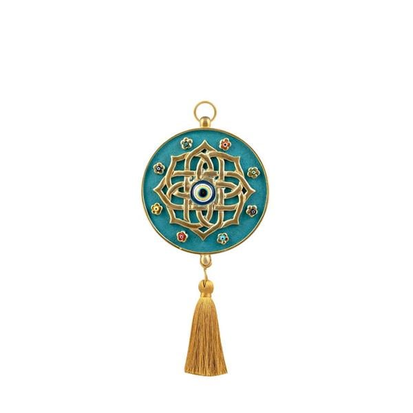 Emayra Tekli Nazar Boncuklu Duvar Süsü Turkuaz | Mandala Desenli