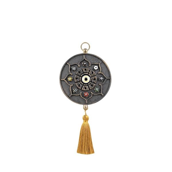 Emayra Tekli Nazar Boncuklu Duvar Süsü Kahve | Yıldız Motifli