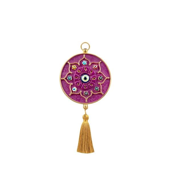 Emayra Tekli Nazar Boncuklu Duvar Süsü Ametist | Yıldız Motifli