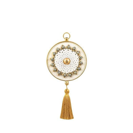 Emayra Tekli Nazar Boncuklu Duvar Süsü Krem Altın | Geleneksel Desenli