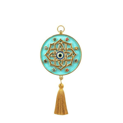 Emayra Tekli Nazar Boncuklu Duvar Süsü Nil Yeşili | Mandala Desenli