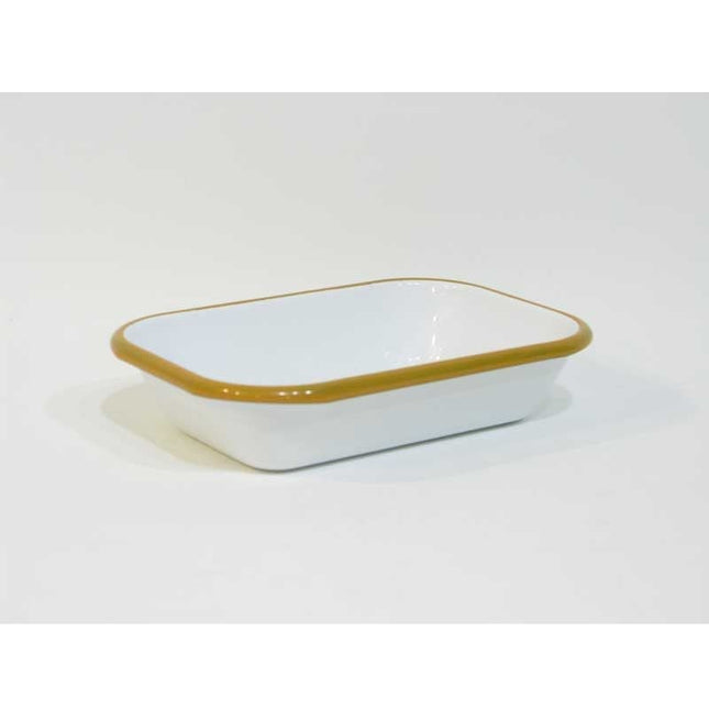 Enamel Appetizer Plate Yellow Band 16 cm
