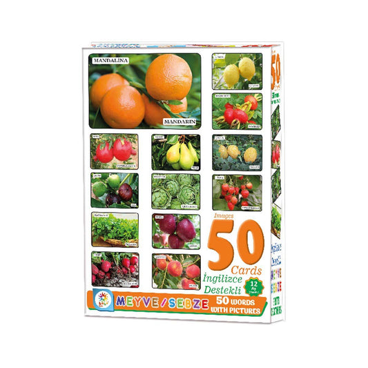 50 Fruits and Vegetables with Pictures with English Support