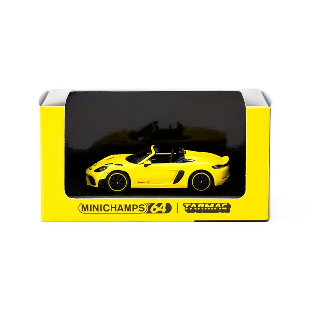 Tarmac Works x Minichamps 1/64 Porsche 718 Spyder RS Racing Yellow
