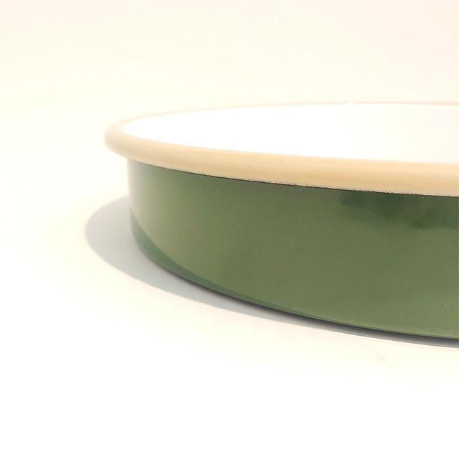 Enamel Round Baking Tray A. Green