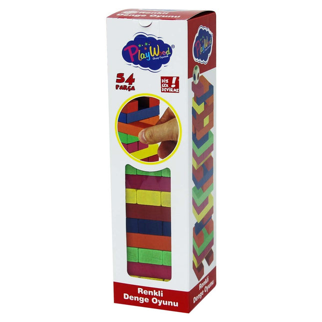 Playwood Colorful Wooden Balance Game 54 Pieces