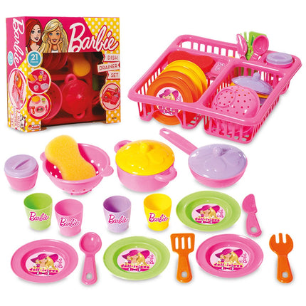 Barbie Dish Rack 21 Pieces