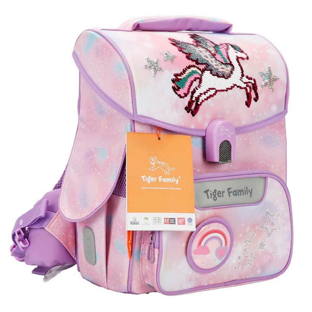Unicorn Patterned Pink Purple School Bag