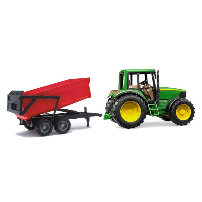 John Deere 6920 Tractor and Red Trailer
