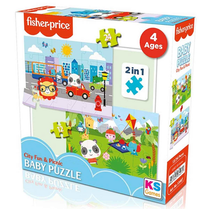 Fisher Price Baby City Fun &amp; Picnic 2 in 1 Puzzle
