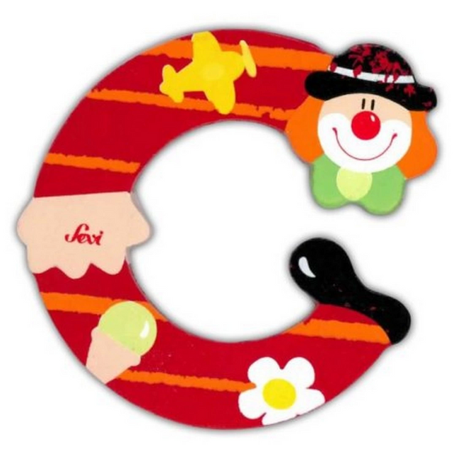 Clown Wooden Letter C
