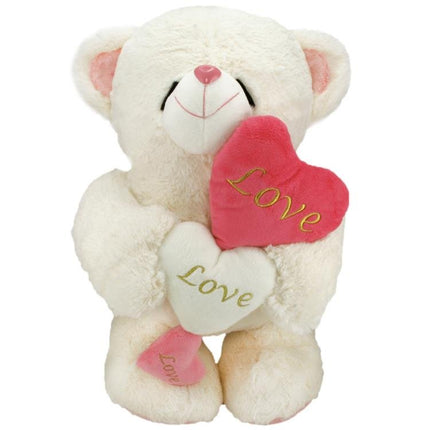 Shy Bear with 3 Hearts Standing 55 cm