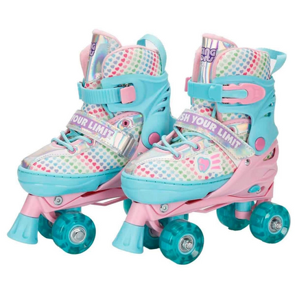 Rising Sports Lighted 4-Wheel Adjustable Skates 34-37