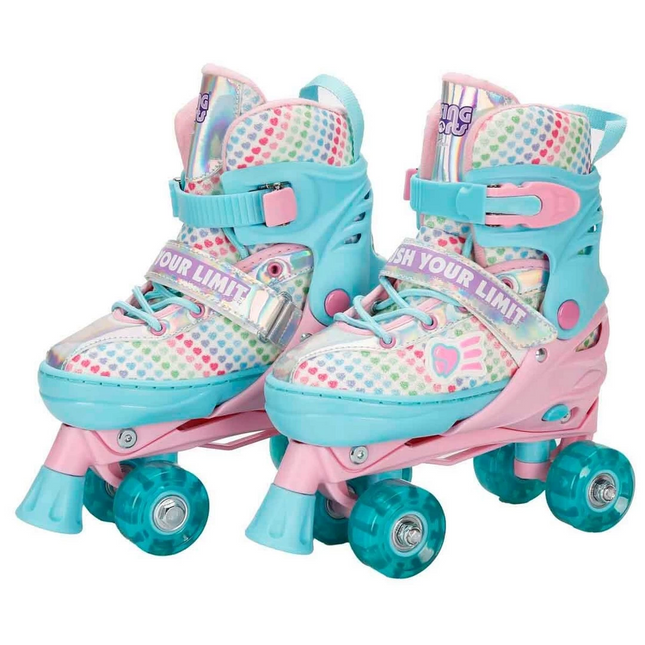 Rising Sports Lighted 4-Wheel Adjustable Skates 34-37