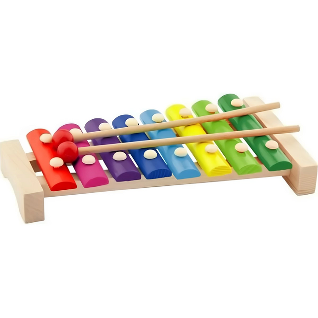 Wooden Xylophone with 8 Different Notes in a Box