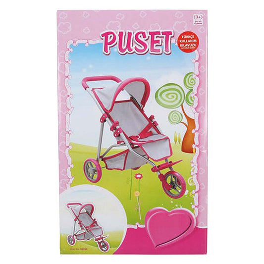 Sunman 3-Wheeled Pink Gray Stroller