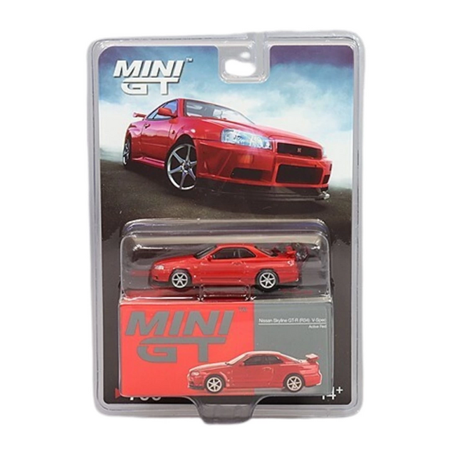 Mini GT 1/64 Nissan Skyline GT-R(R34) V-SPEC Active Red