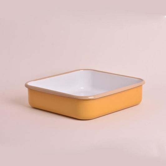 Enamel Square Baking Tray Yellow