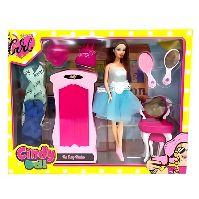 Oydaş Cindy Doll with Wardrobe and Makeup Table 02453
